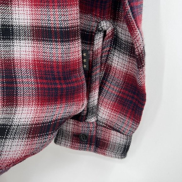 John Varvatos Neil Flannel Plaid Long Sleeve Button Down Shirt Reversible XS Red - Picture 5 of 8
